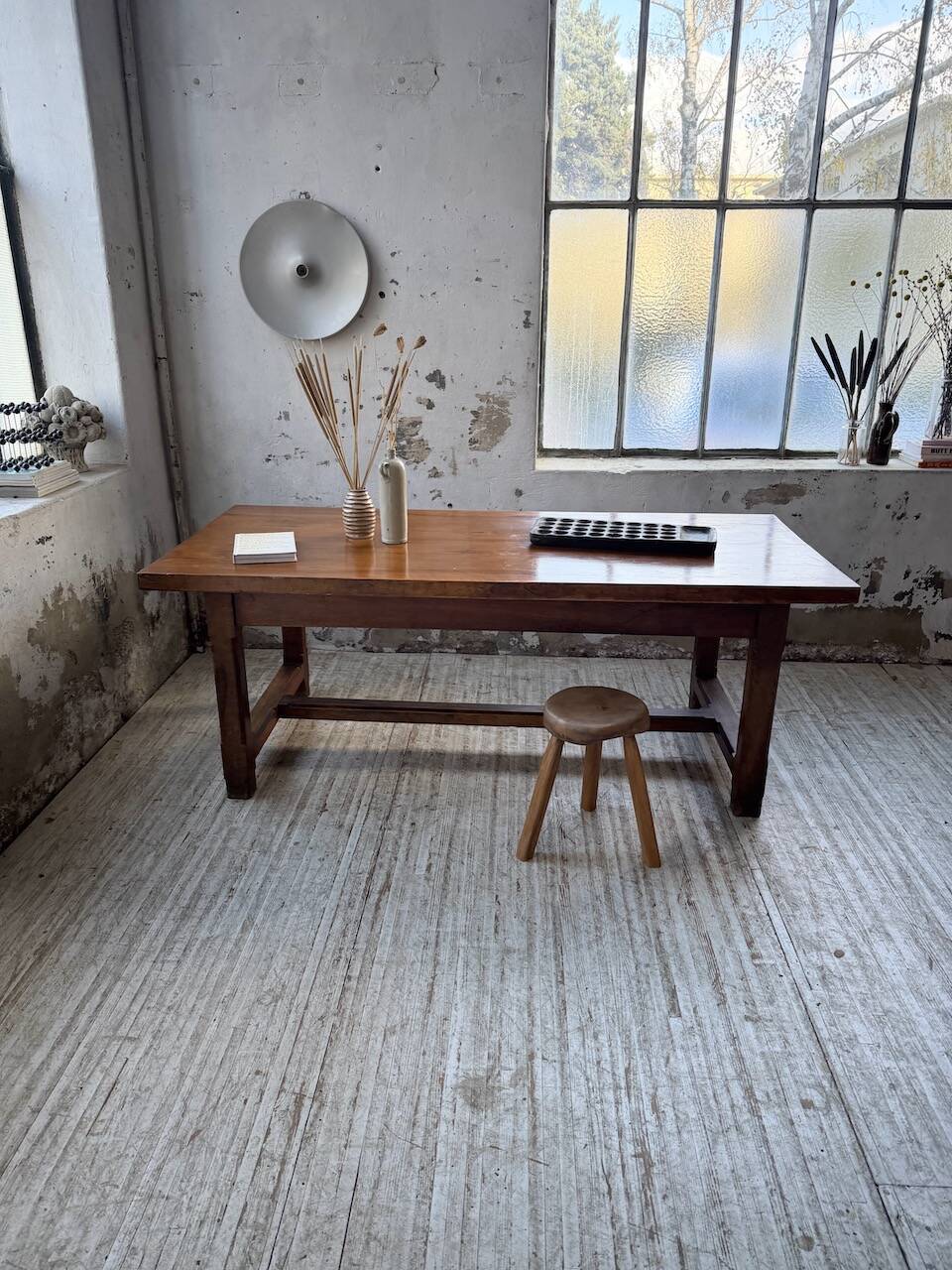 Rustic farmhouse table, solid oak, 2m