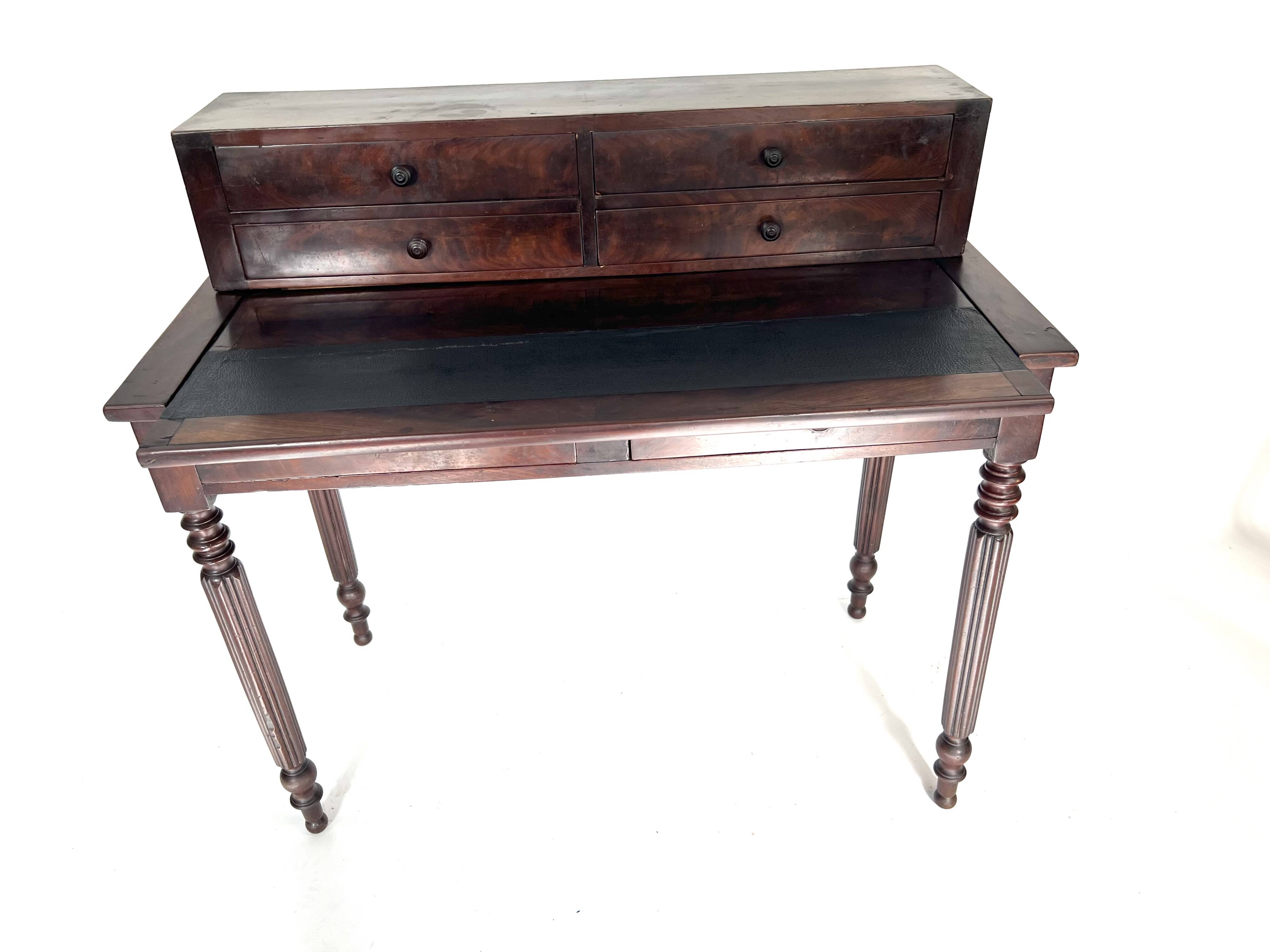 Stepped bedroom desk for small space