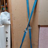 Pair of vintage wooden skis 206 cm color Blue