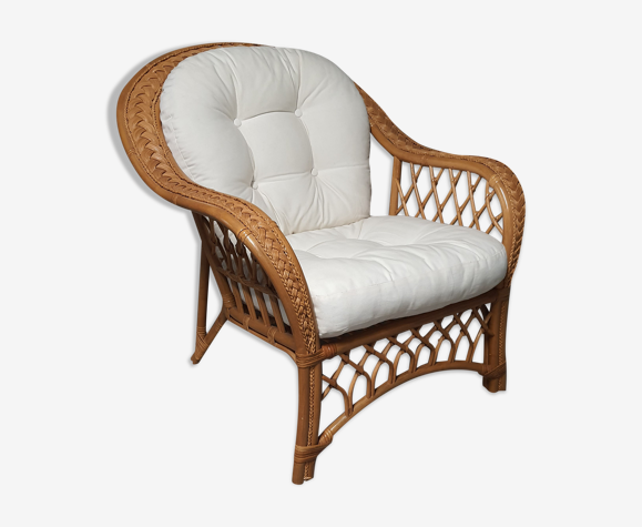 Fauteuil en rotin tressé