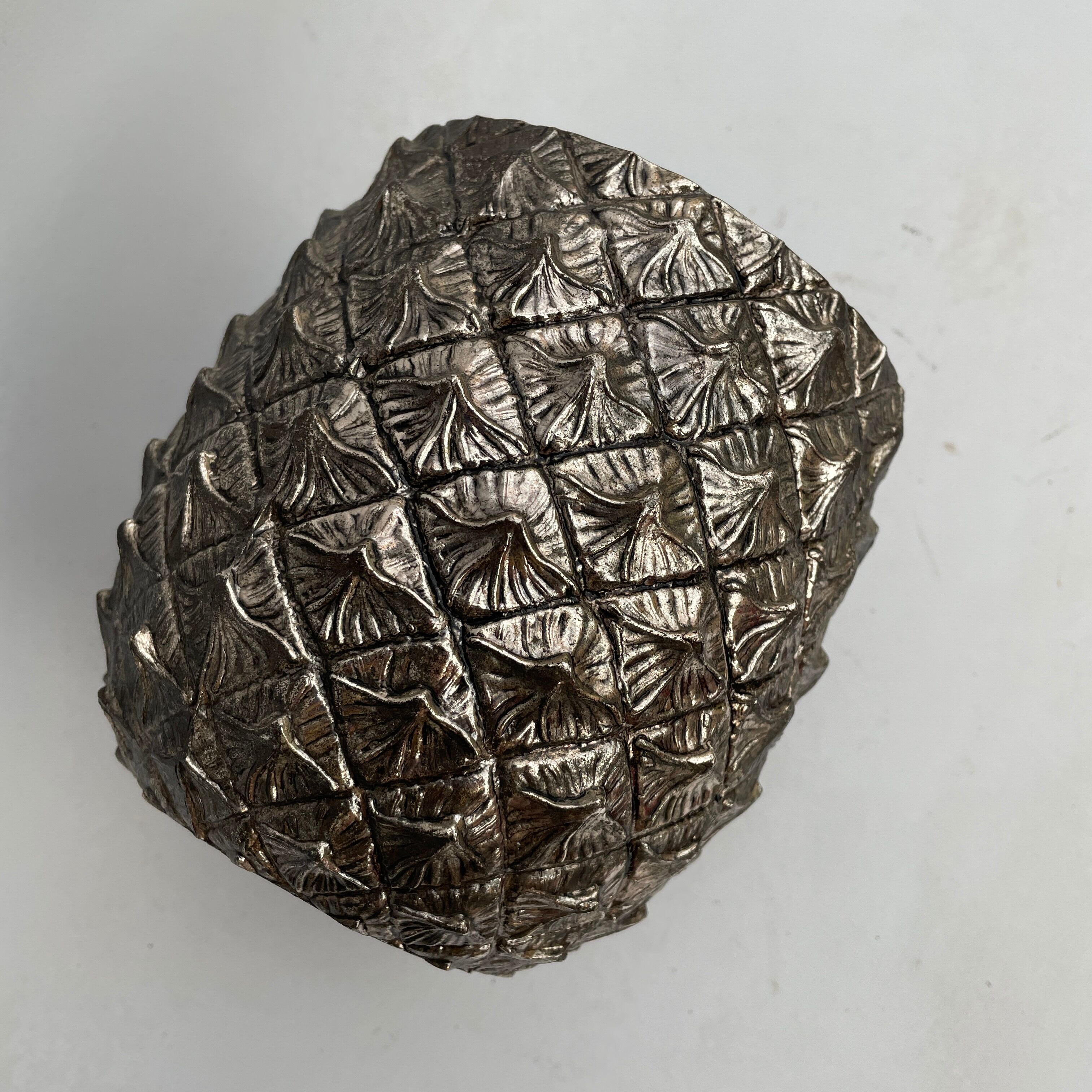 Pineapple Mauro Manetti ce cube tray in silver metal design 1960 M/M vintage