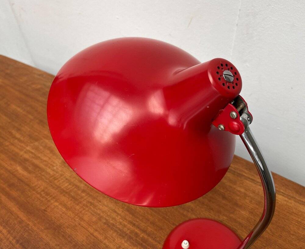 Red German table lamp mid-century 6786 by Christian Dell for Kaiser Idell, 1960s