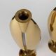 Doré Laiton Vintage Candle Holders – Two 1970s Art Deco Brass Sculptures, Elegant Table Centerpiece