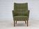 1960s, Danish armchair, green furniture wool, teak wood.