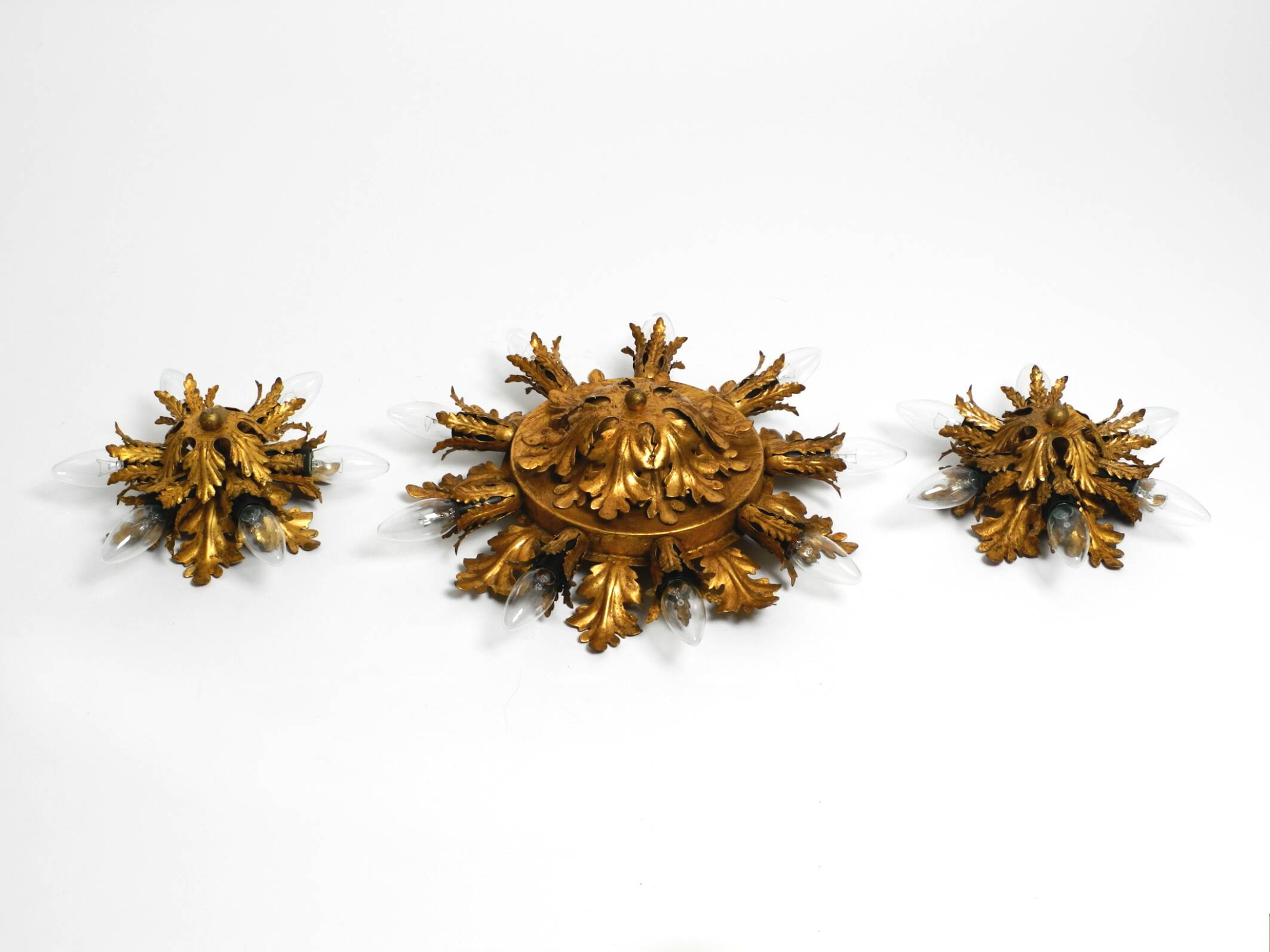 Set of three beautiful 1960s Italian ceiling or wall lamps by Banci Firenze