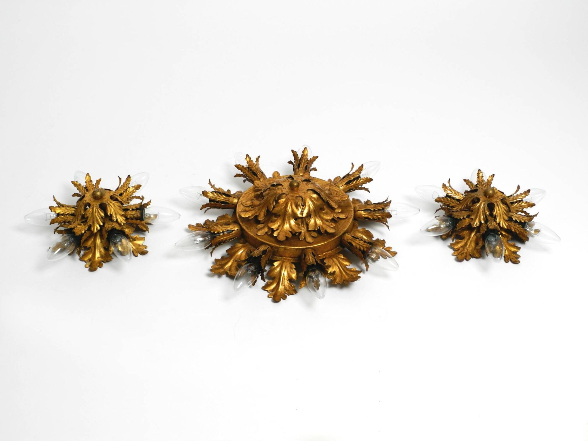 Set of three beautiful 1960s Italian ceiling or wall lamps by Banci Firenze