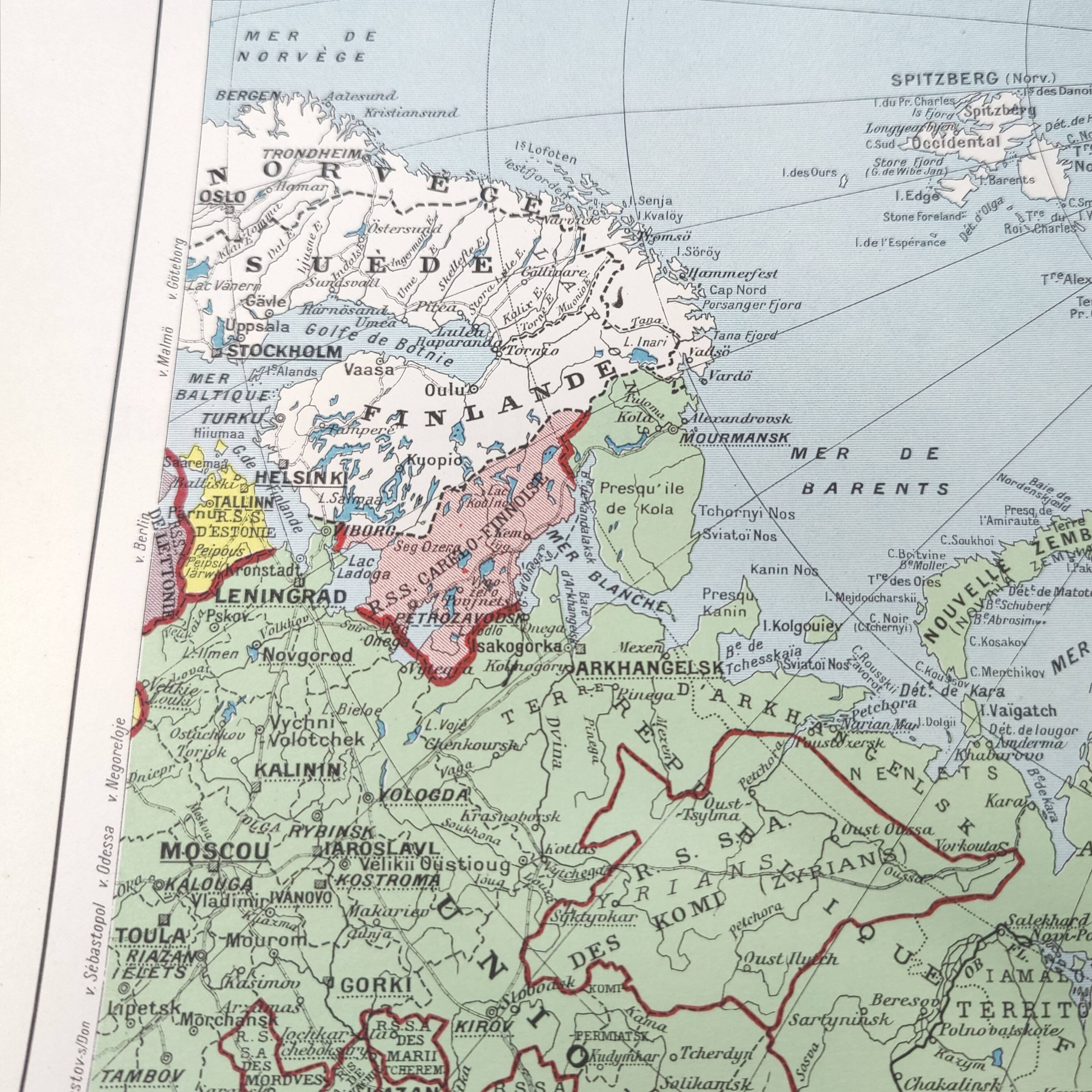 Vintage map Asia USSR Japan 43x43cm from 1950