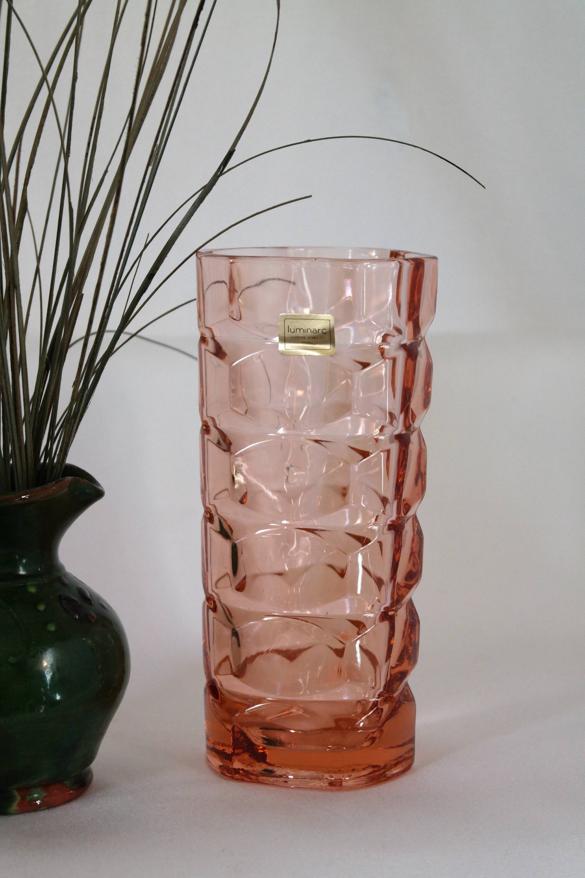 Vase luminarc vintage verrerie d'Arques France