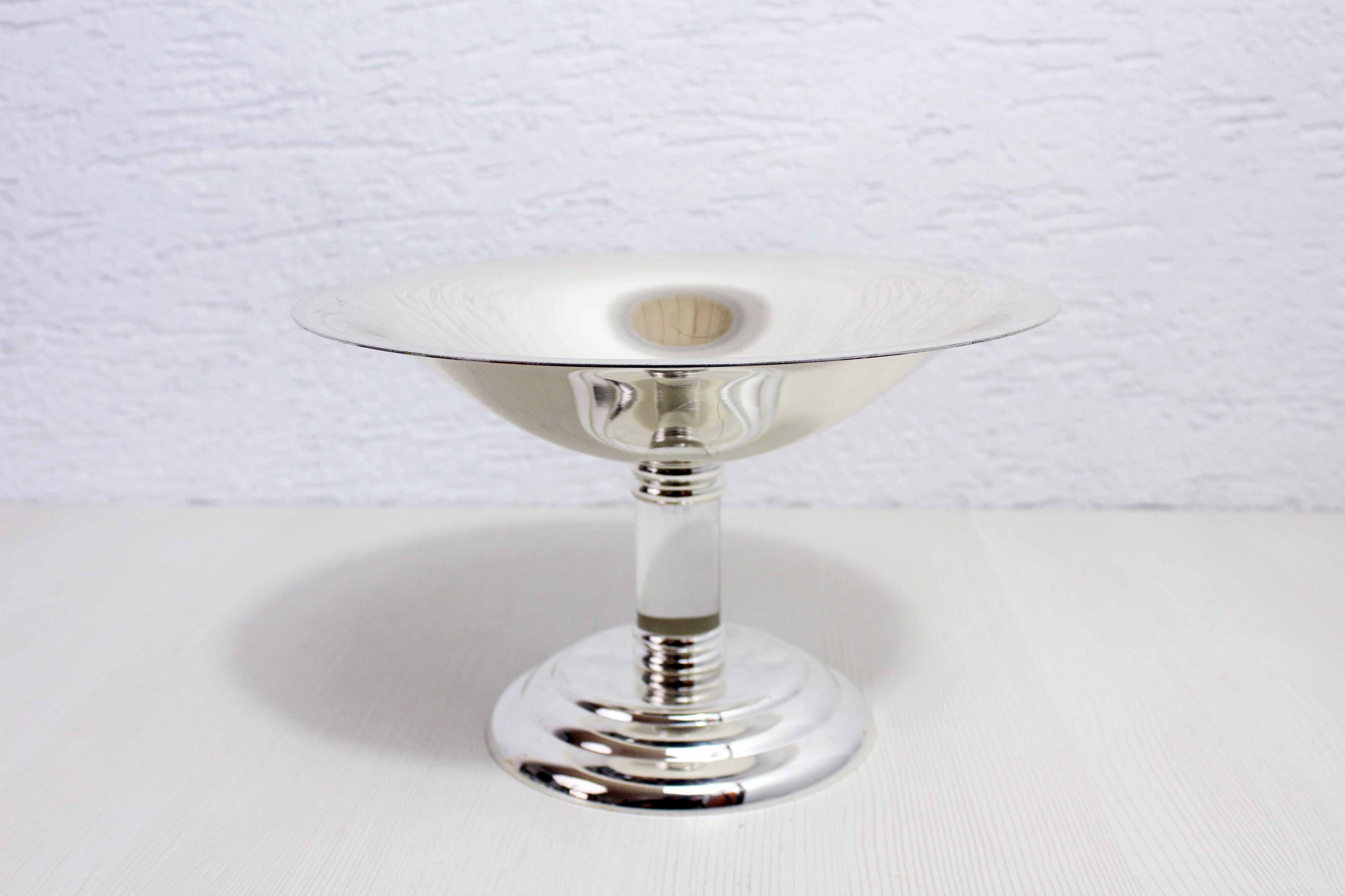 Silver-plated and lucite cup