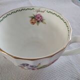 Large April tea cup and Windsor English porcelain saucer
