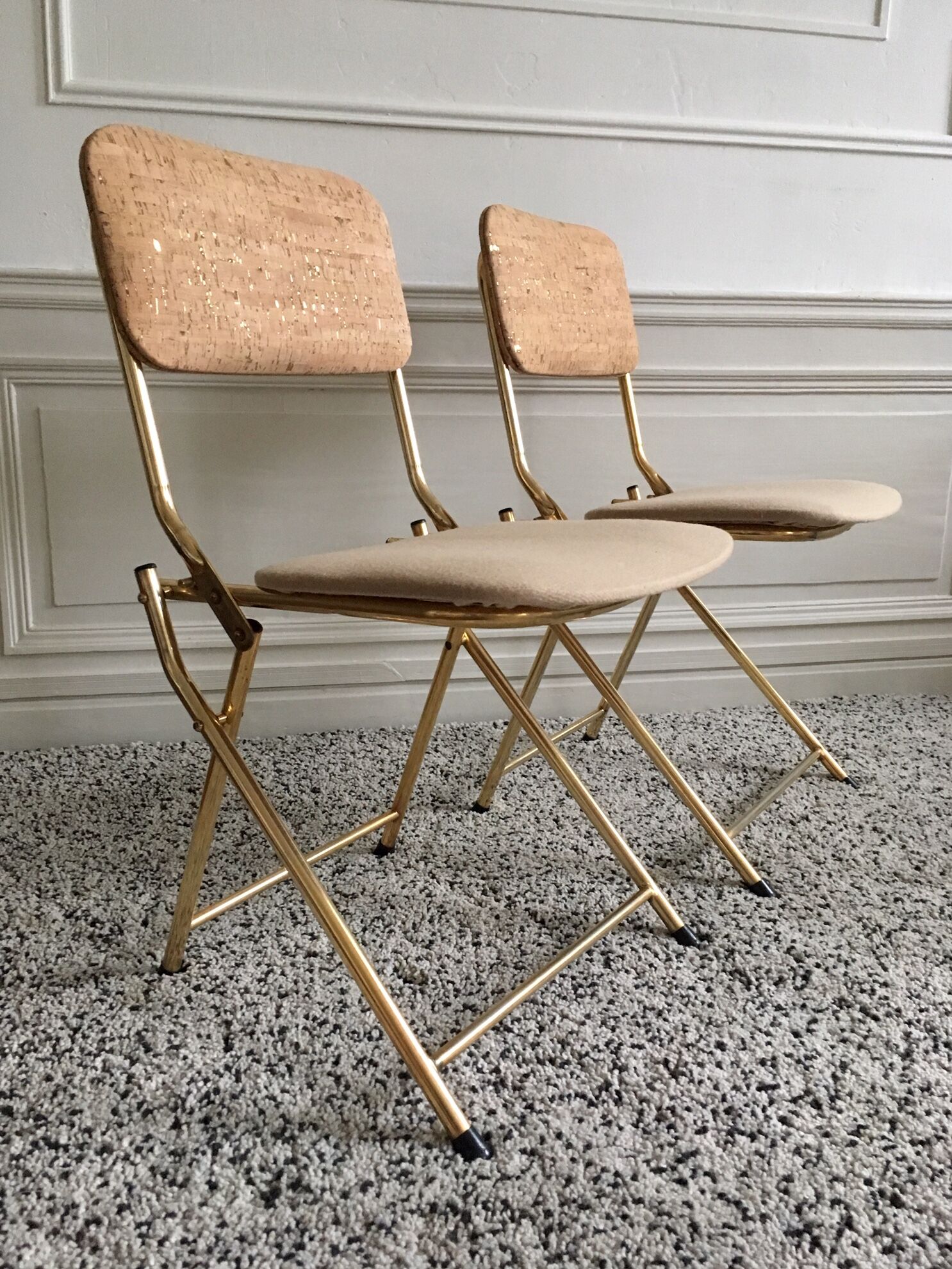 Vintage restored folding chairs