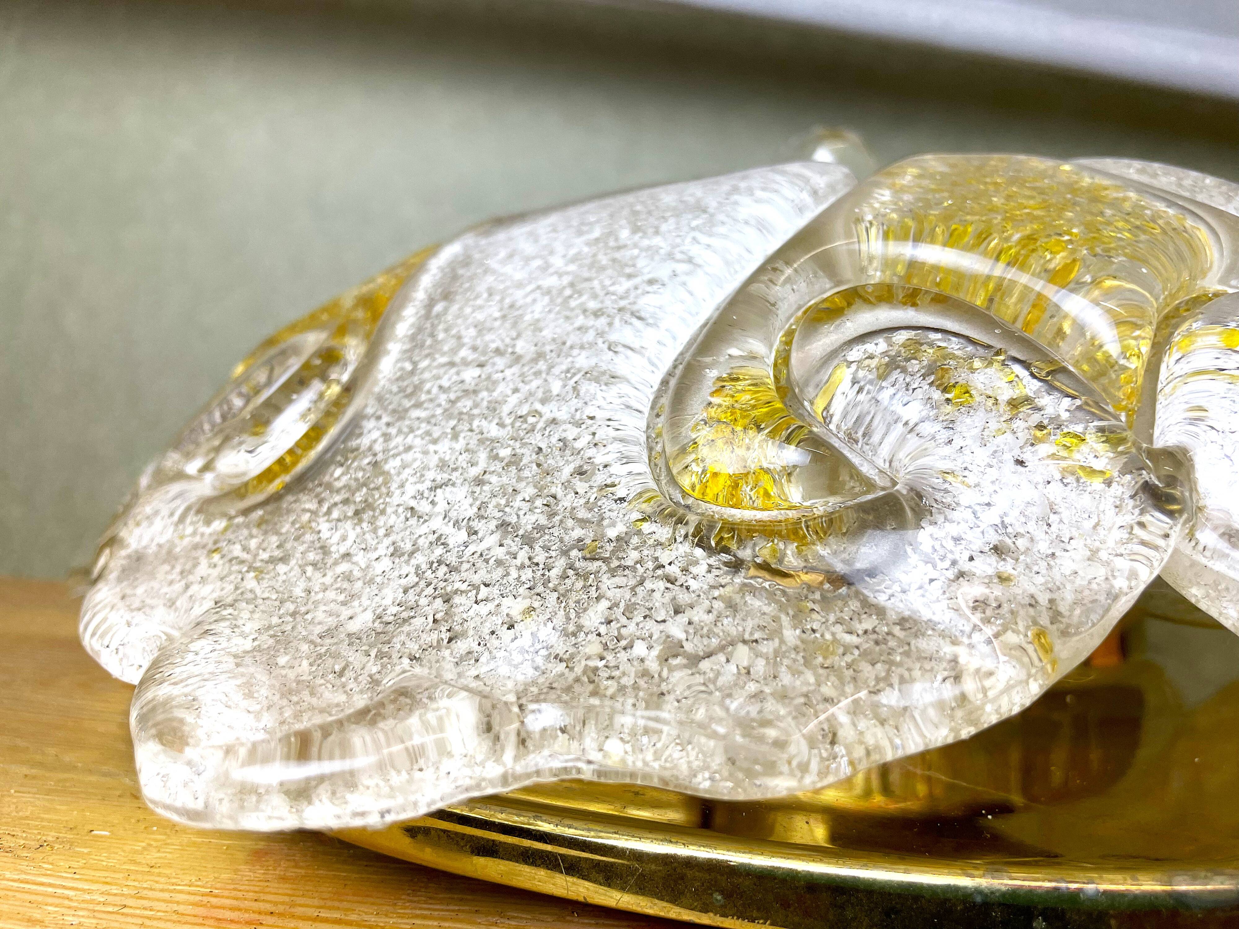 Murano glass effect flush mount light