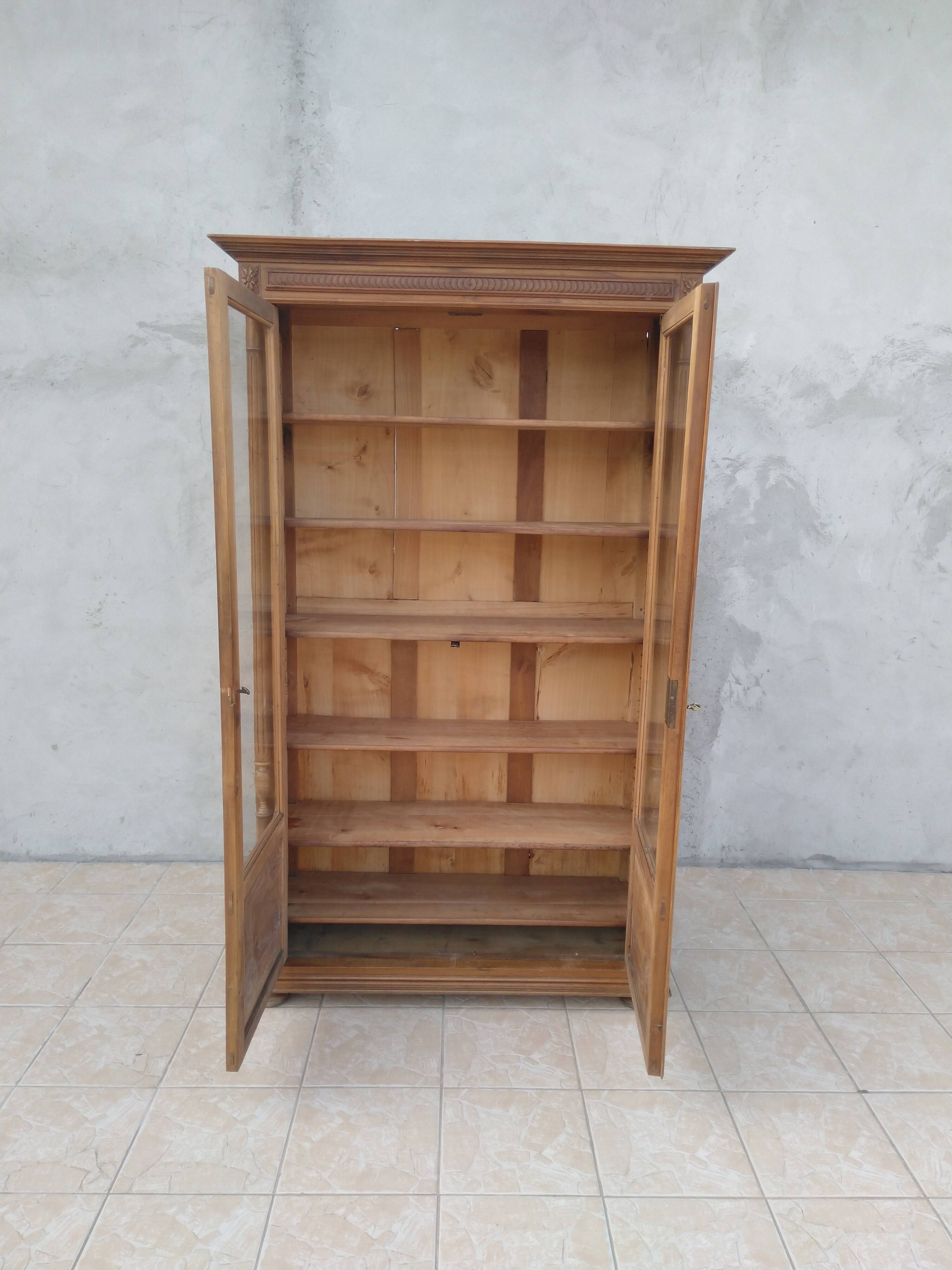 Louis XVI-style walnut library