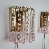 Paire d'applique en verre de régence d’Hollywood, années 70