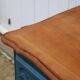 Commode ancienne rénovée bleu – plateau bois – 3 tiroirs