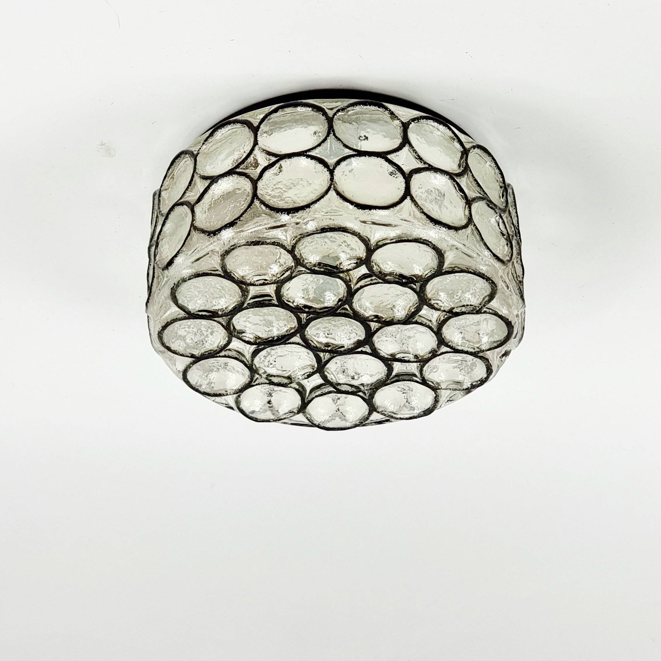 Mid-Century Glass Ceiling Light from Limburg, Germany, 1960s