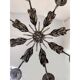Lustre contemporain en fer forgé florentin brun-argent