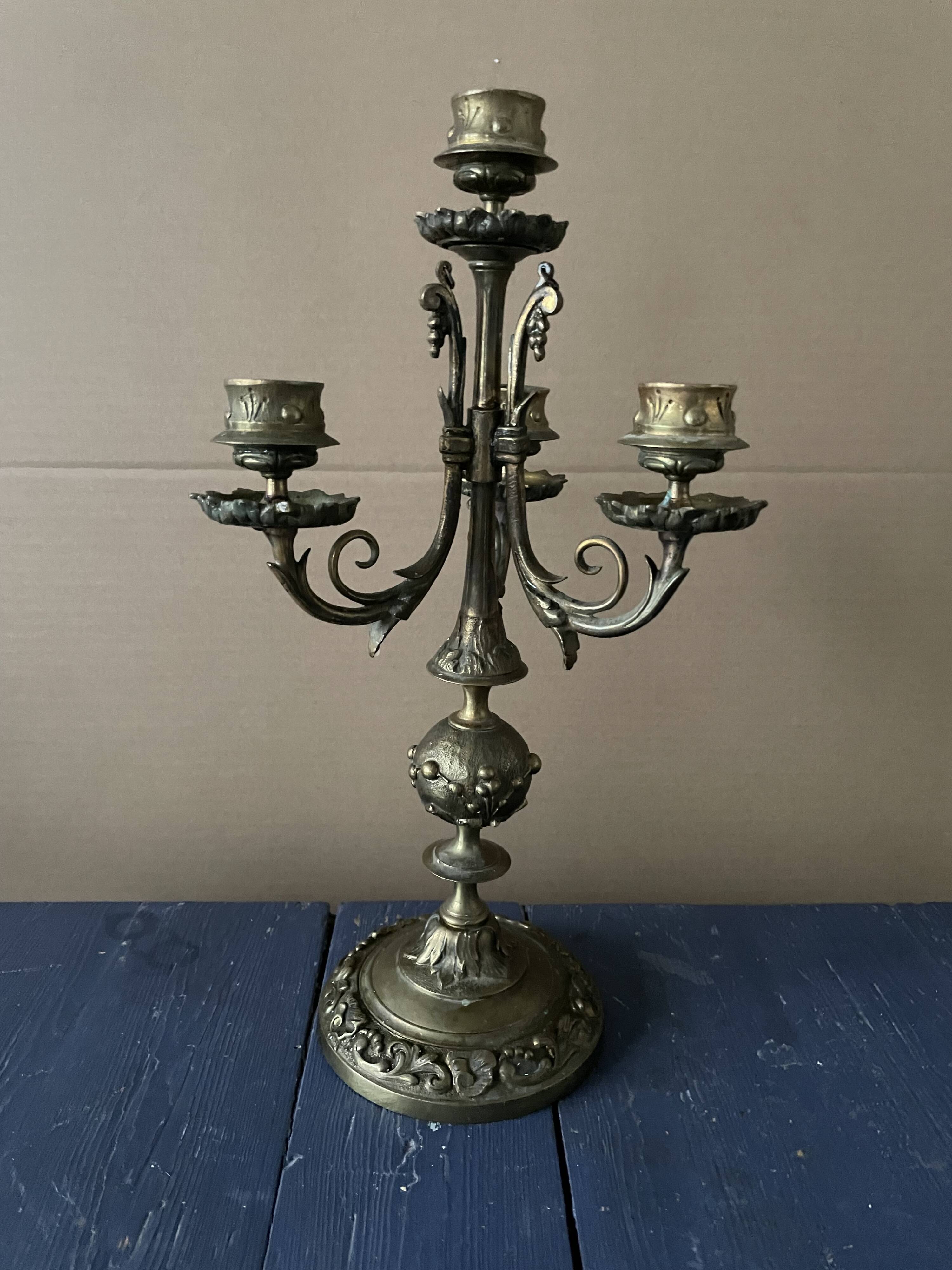 Old metal candlestick