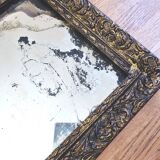 Petit miroir ancien en stuc doré à la feuille d'OR - "Isidore"