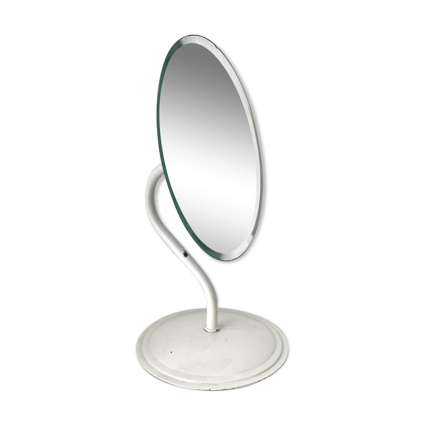 Beveled mirror on stand