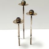 Postmodern Silver-Plated Brass and Plexiglass Candelabrum by Mesa, Italy 1970s
