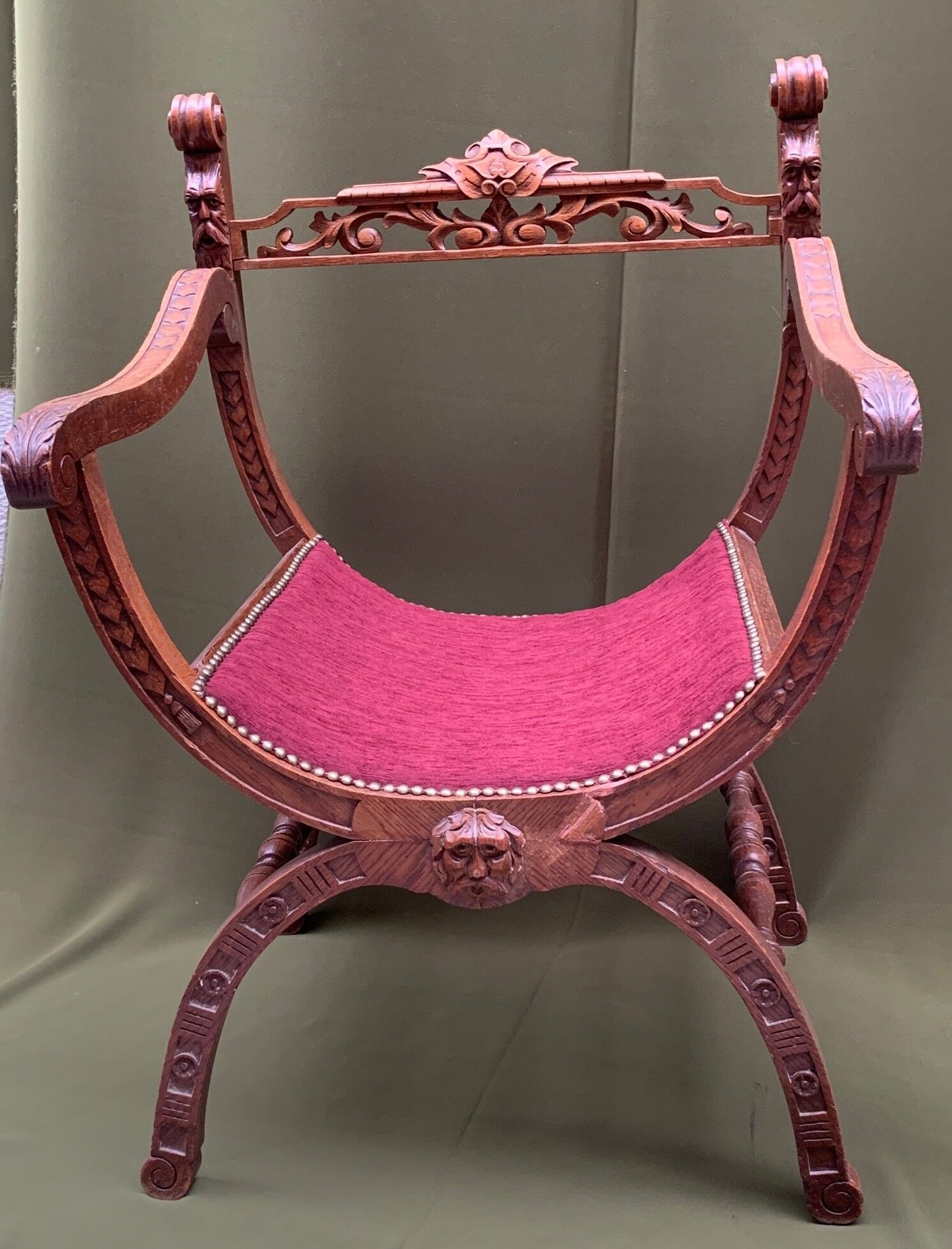 Dagobert oak armchair, new upholstery