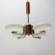 chrome and wood art deco pendant chandelier, circa 1930´s, bohemia