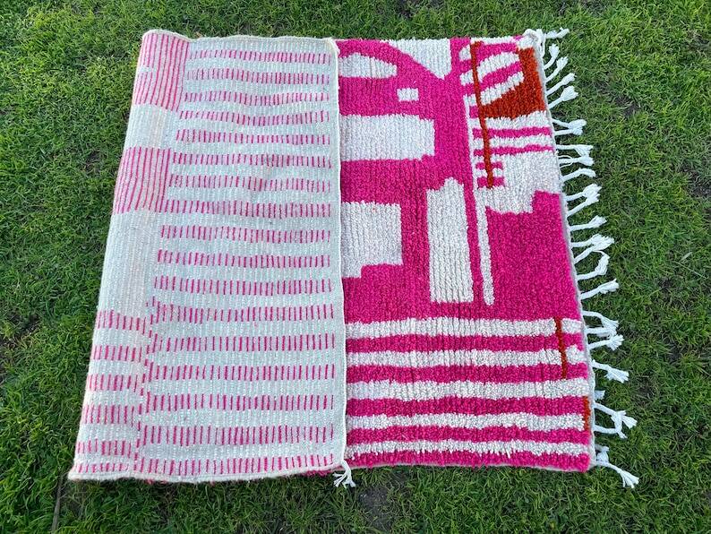 Small handmade wool rug 100cm x 50cm