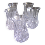 Set of 5 crystal glasses