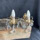 Pair of antique wall lamps - golden metal - grapevines - 1 lights