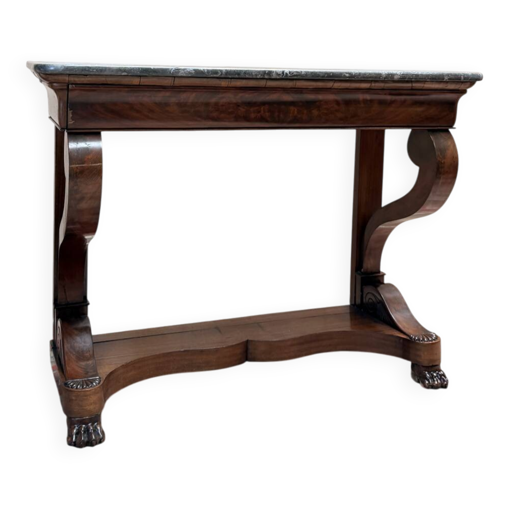CONSOLE IN MAHOGANY FROM THE RESTORATION PERIOD 19TH CENTURY