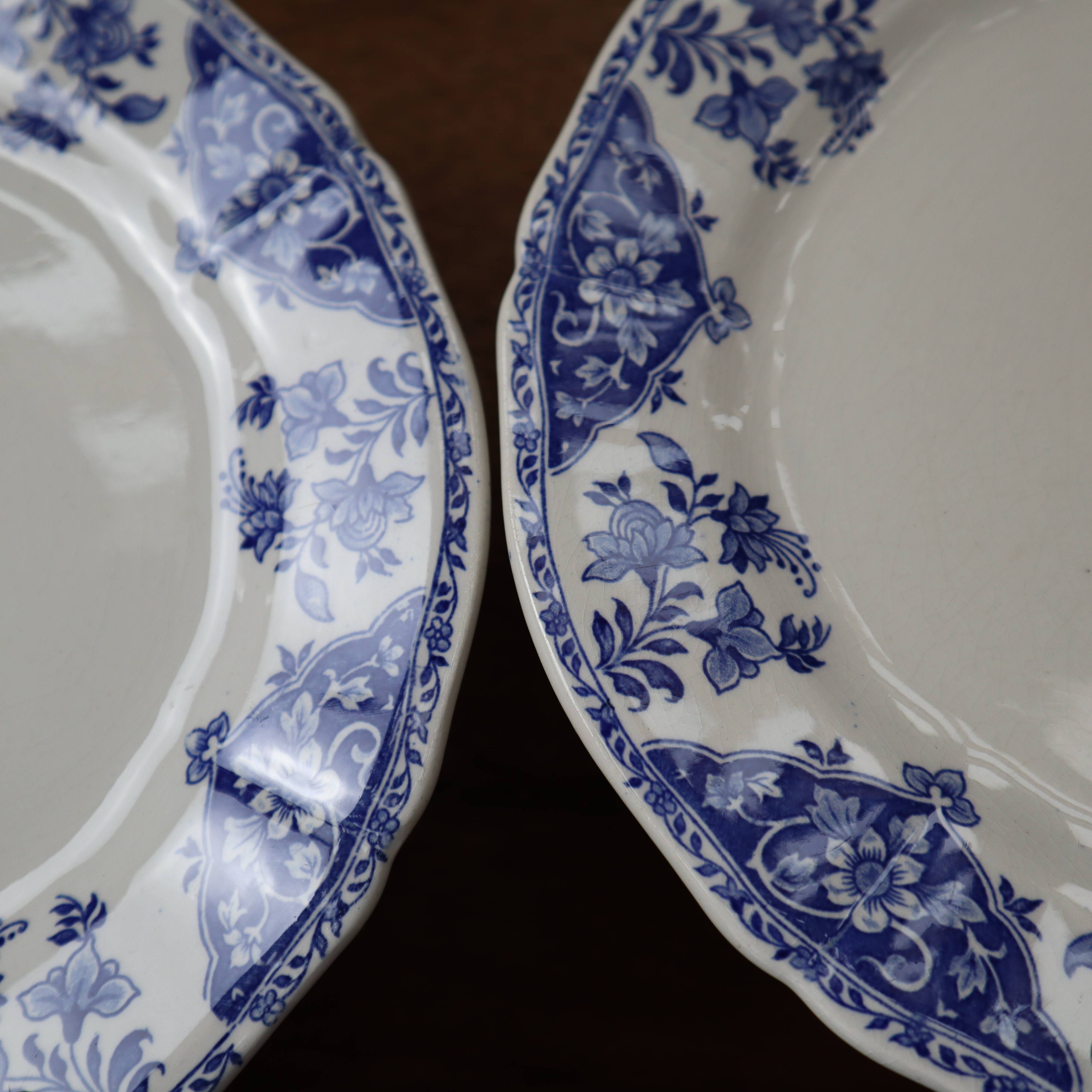 5 large dessert plates in old Gien earthenware