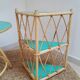 Rattan shelf 3 floors restyled green vintage jungle