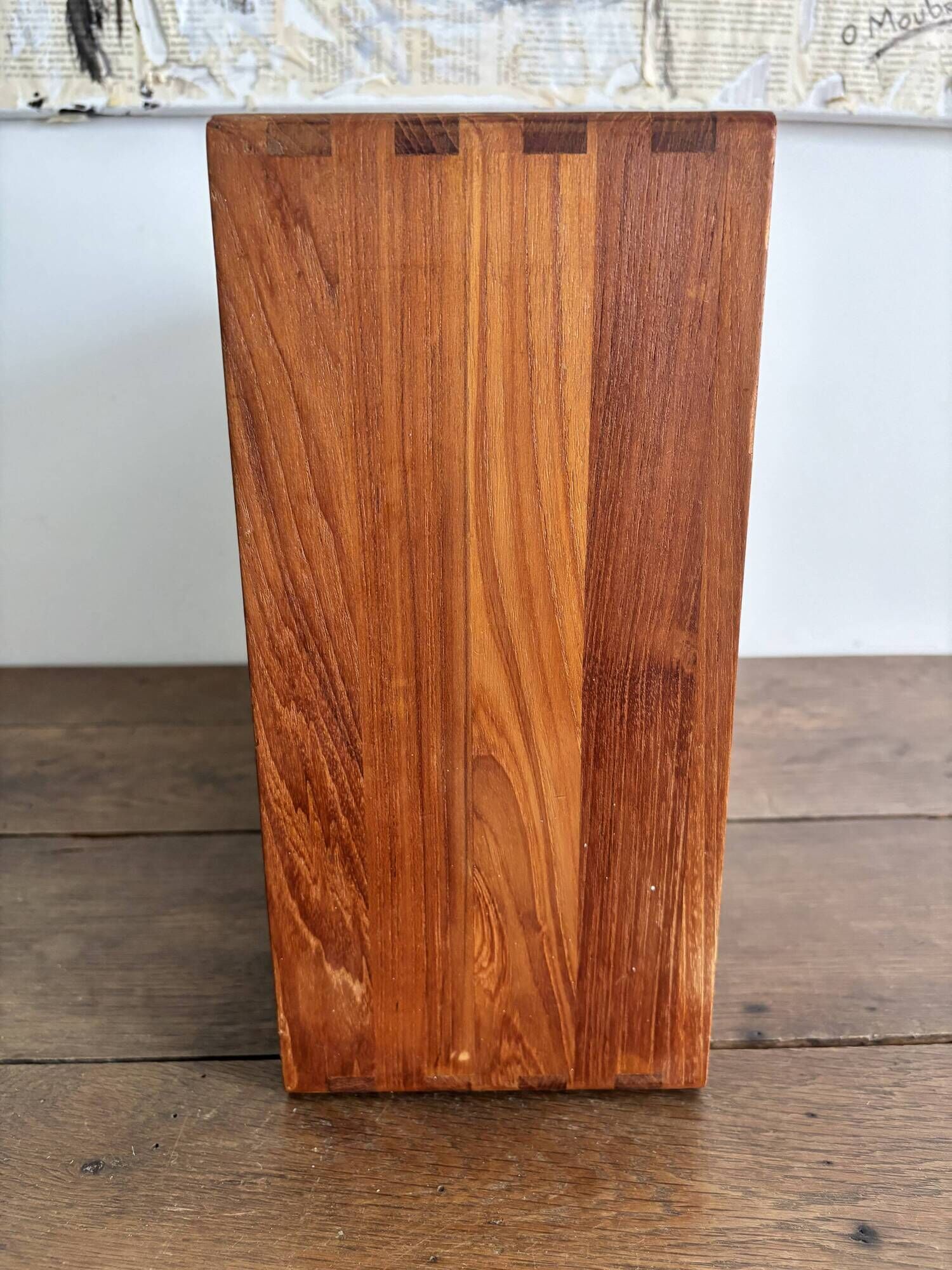 Vintage wall shelf in Scandinavian/Danish teak – 6 compartments – 1960s