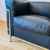 LC2, Le Corbusier for Cassina, Threeseater, Chrome and Leather