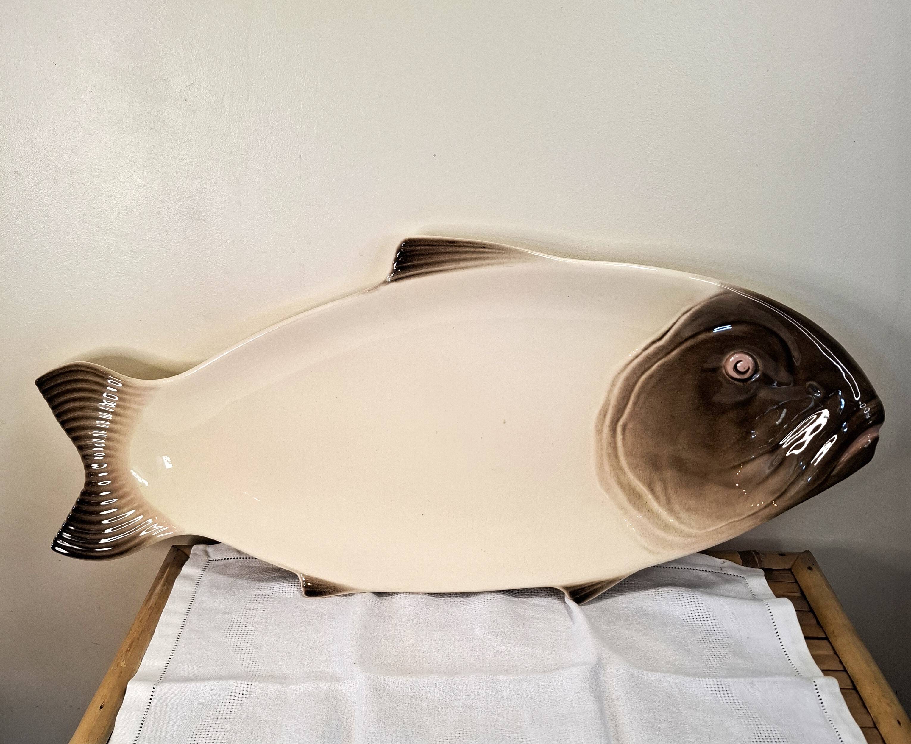 Plat poisson céramique Longwy
