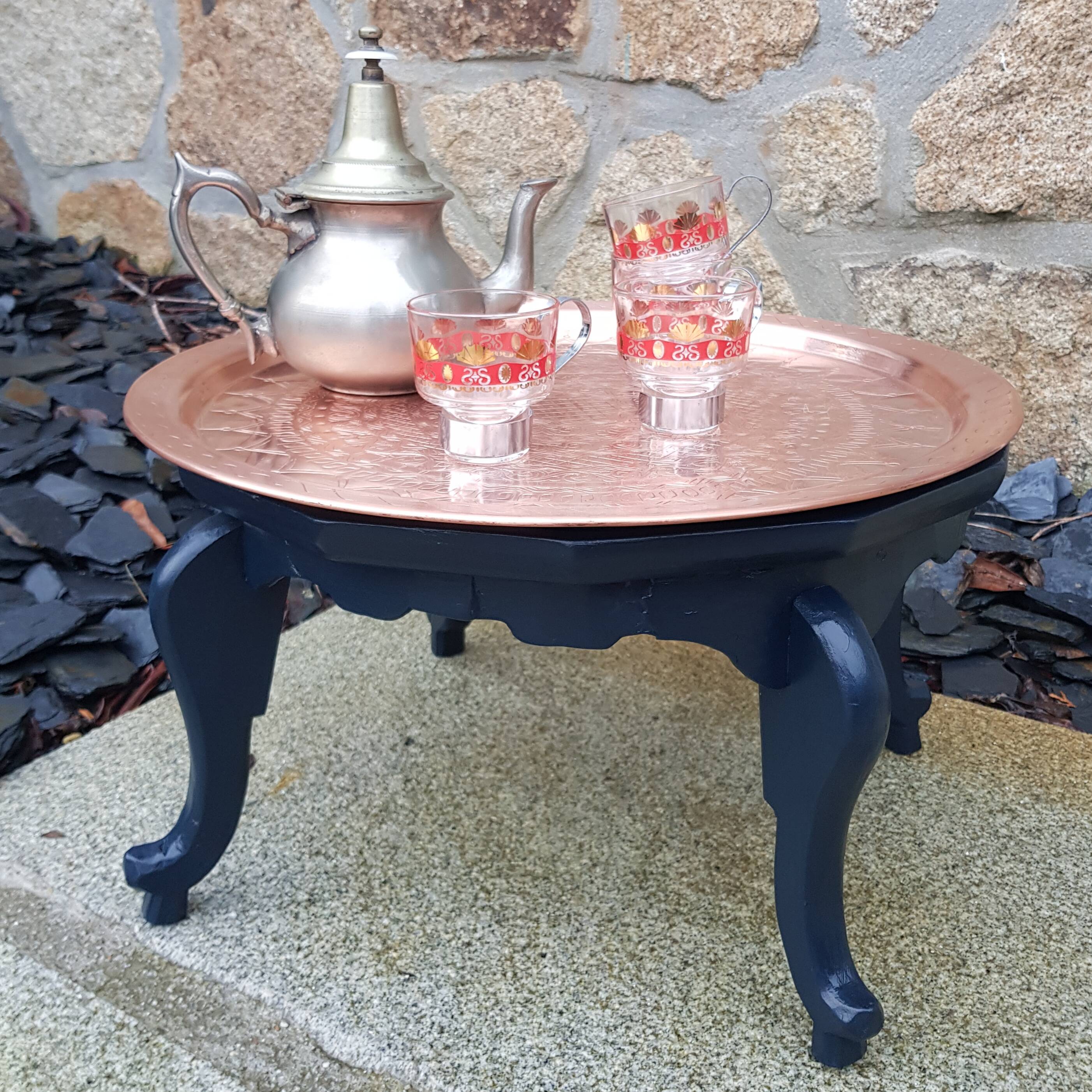 Oriental coffee table and tray