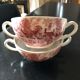 Service à thé anglais en faience rose