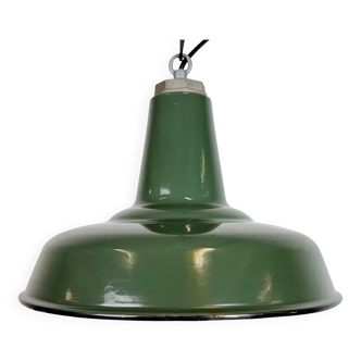 Industrial Green Enamel Factory Pendant Lamp, 1960s