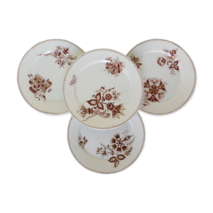 4 assiettes plates de
