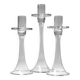 Trois bougeoirs en cristal vintage