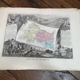 Old illustrated map of the Bouches du Rhône