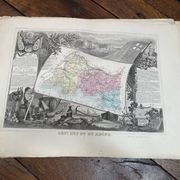 Old illustrated map of the Bouches du Rhône