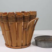 Bamboo cache pot/jardinère French 1950-1960