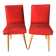 Chaises moumoute rouge vintage années 60