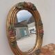 Miroir fleuris bois doré