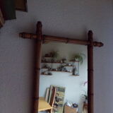 Old turned wooden mirror