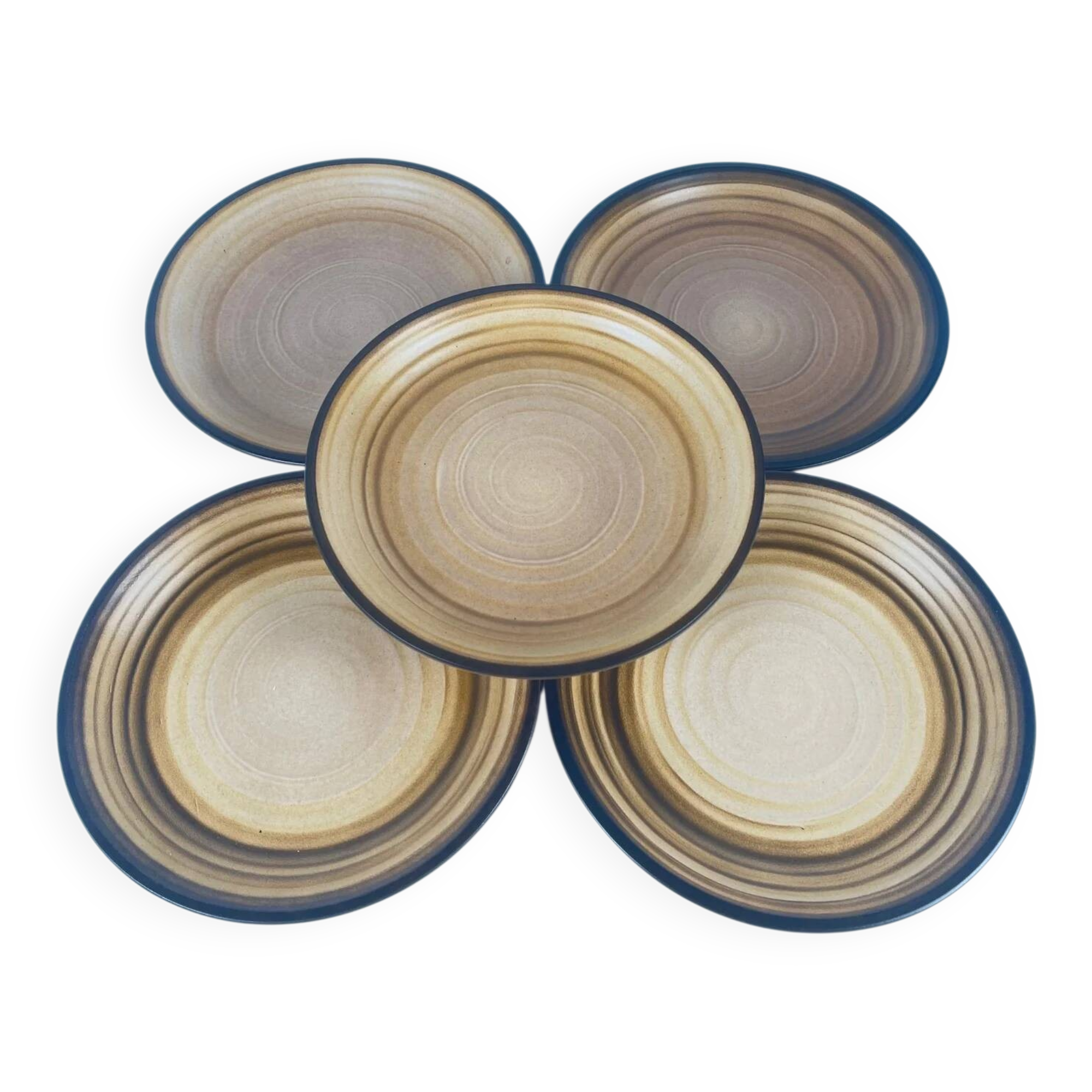 Set of 5 semi-deep plates Salins, 20th century