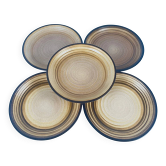Set of 5 semi-deep plates Salins, 20th century