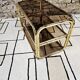 Brass coffee table with sliding top and smoked glass, 1970s vintage